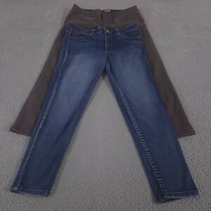 LOT OF 2 Democracy Jeans Women 12 Blue Brown Ab Solution Skinny Stretch Denim